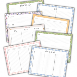 Pretty Pastel ToDo List Binder Landscape pages Mockup