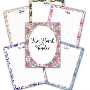 Fun Floral Notes Binder {180+ Pages}