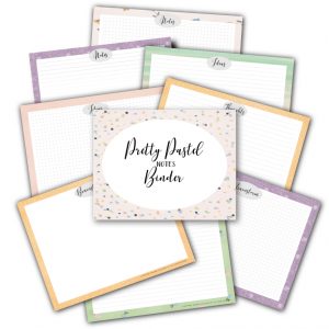 Pretty Pastel Notes Binder Landscape {160+ Pages}